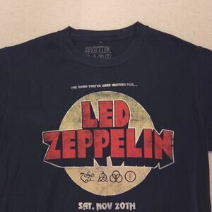 Led Zeppelin Band Short Sleeve Crew Neck Graphic Shirt Adult Mens Size S Navy